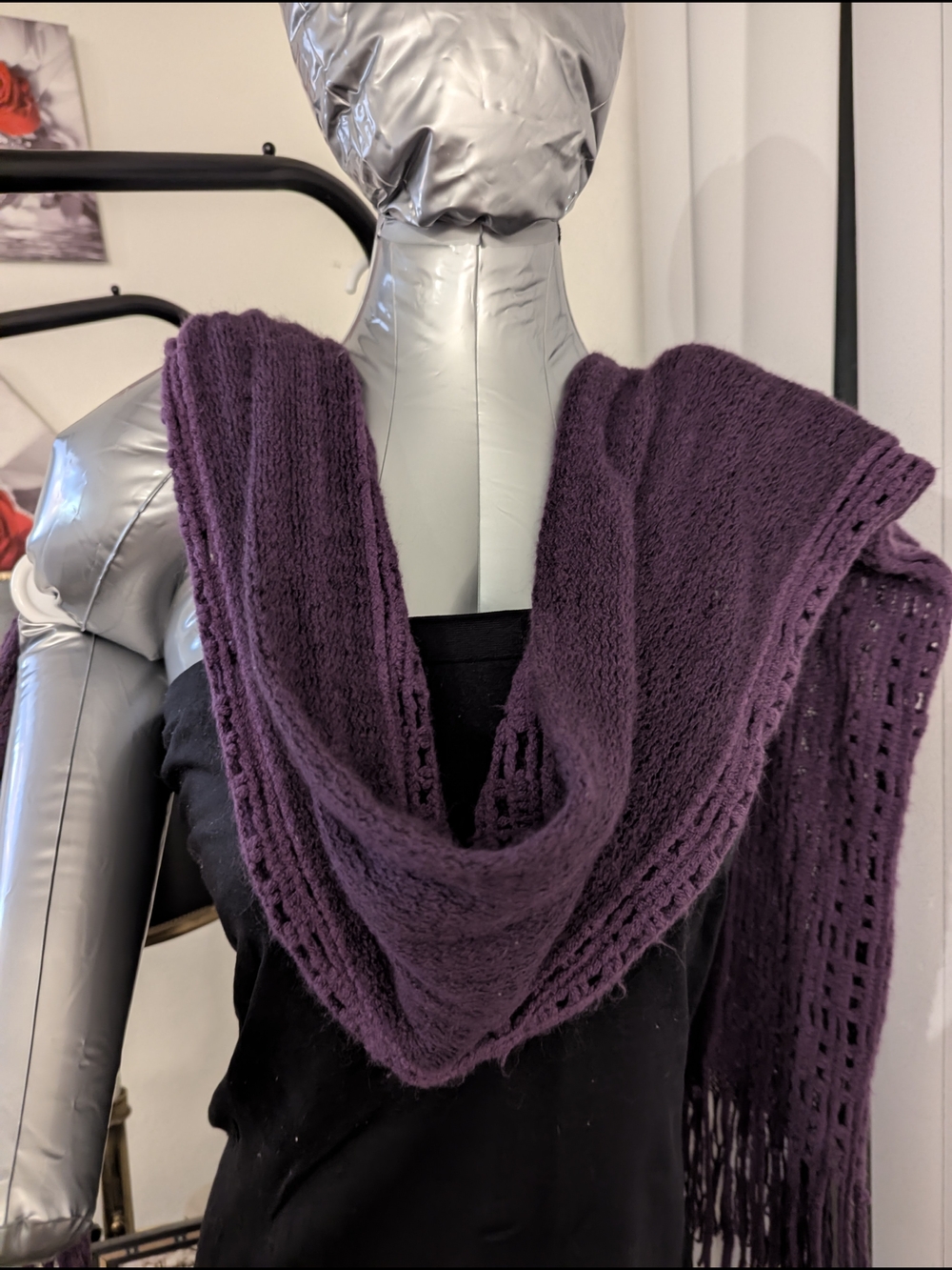 Luxury Infinity Knit Scarf / Cowl - Purple - Picture 3 of 8